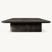 Table basse portable en bois massif moderne, meubles de salon, design minimaliste moderne, design carré aux coins arrondis