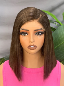 วิกผมบ๊อบแบบตรง FH 5x5 Lace Front ทำจากผมแท้แบบดิบ  แสกกลาง ขนาด 8-20 นิ้ว  ไม่ต้องใช้กาว - Product Image 5