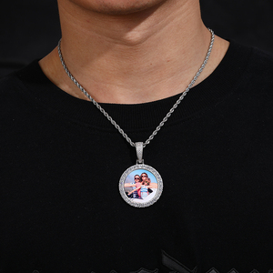 Colgante de foto con diamantes de moissanita VVS, joyería de estilo Hip Hop, foto personalizada con imagen de recuerdo, collar, <span class=keywords><strong>2022</strong></span> - Product Image 5