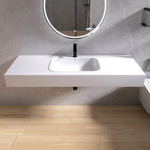 Proveedor de Lavabos de Superficie Sólida para Baño, con Lavabo para Lavarse las Manos al por Mayor, Fabricante de Lavabos Blancos Mate para Baño - Product Image 1