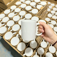Produit en gros Y : Tasse à café en céramique blanche personnalisable de 11 oz pour sublimation