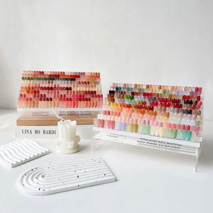 แผ่นแสดงสีเจลอะคริลิคใสสำหรับทำเล็บปลอม พร้อมตัวอย่างสีแบบแข็ง - Product Image 1