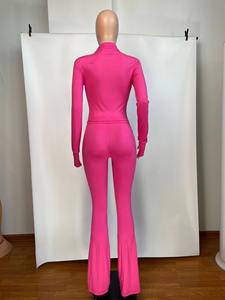 Спортивный повседневный комплект из 2 предметов, Женская куртка-водолазка на молнии и узкие брюки, подходящий трендовый тренировочный костюм - Product Image 6