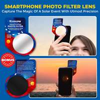 Lunettes d'observation d'éclipse solaire approuvées AAS, certifiées CE et ISO, avec filtre photo pour smartphone