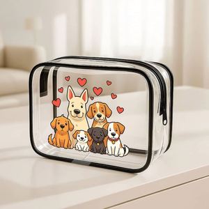 Trousse de maquillage Beagles Design - Organisateur de maquillage avec imprimé cœur et patte et couvercle transparent, idéal pour les amoureux des chiens et des Beagles - Product Image 2