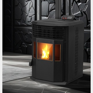 Shimi Poêles à granulés <span class=keywords><strong>de</strong></span> bois à biomasse modernes Cheminée sans fumée Télé<span class=keywords><strong>commande</strong></span> pour le salon Intérieur Acier - Product Image 6