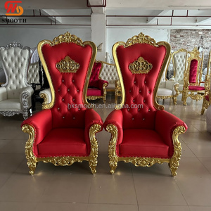 Silla de Trono de Cuero PU Rosa, Estilo Europeo, de Respaldo Alto, con una Sola Plaza, para Bodas, con Patas de Metal Resistentes, Nueva Llegada - Product Image 4