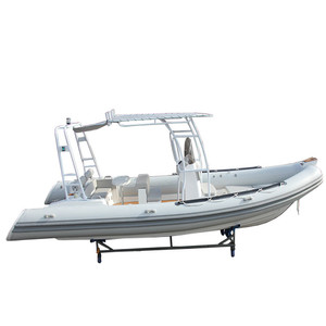 <span class=keywords><strong>Bateau</strong></span> à côtes en fibre de verre <span class=keywords><strong>semi</strong></span>-<span class=keywords><strong>rigide</strong></span> à coque en V profond de 7.6m et 25 pieds <span class=keywords><strong>Bateau</strong></span> gonflable chinois avec moteur hors-bord pour la pêche - Product Image 1