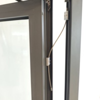 Ventanas francesas de alto impacto para sótanos, ventanas abatibles de aleación de aluminio.