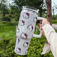 Nouveau produit phare 2024 : Gourde portable en acier inoxydable double paroi, grande capacité 40 oz, motif dessin animé, résistante aux chutes et écologique, vente en gros