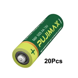 PUJIMAX safe leak-proof 20pcs non-rechargeable battery AA R6P 1.5V Carbon Battery for smart door lock body fat scale flashlight