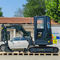 Livraison gratuite, mini-excavatrice de 2,7 tonnes, moteur Kubota EPA, mini-pelleuse, excavatrice de 2,7 tonnes avec cabine fermée, garantie de 2 ans