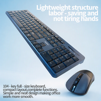 Combo clavier et souris sans fil X100 avec 12 touches de raccourci multimédias, souris ergonomique, récepteur 2.4G pour PC et ordinateur portable