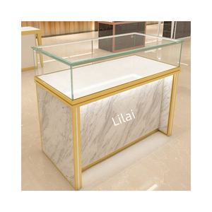 Vitrine à bijoux en acier inoxydable Vitrine ronde pour bijouterie Vitrine <span class=keywords><strong>comptoir</strong></span> en verre haut de gamme d'usine personnalisée - Product Image 1