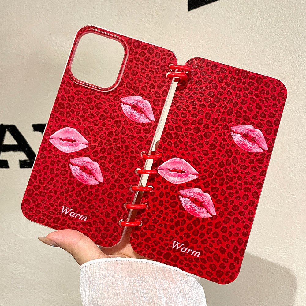 Hot Selling Leopard Print Kiss Mark Notebook Style Flip Phone Case,  Suitable for iPhone 12 16 Pro Max| Alibaba.com