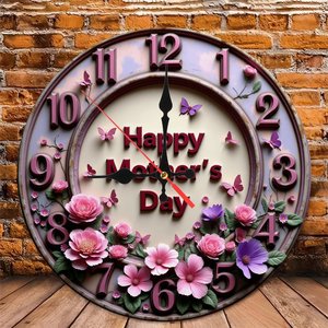Round Wooden Wall <b>Clock</b> 25x25Cm Silent Non Ticking Home Indoor Decor - Product Image 4