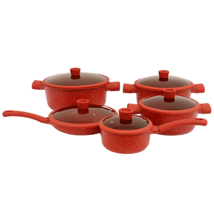 Juego de Utensilios de Cocina Metálicos Ecológicos Antiadherentes Apilables de 5 Piezas, Clásico, con Mango de Baquelita de Fácil Agarre, Ollas/Sartenes de Aluminio Duraderas - Product Image 1