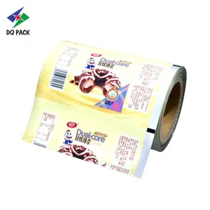 DQ PACK Lollipop Colorful Printing Plastic Film Roll Stock Snack Candy Wrapper Packaging Film Roll Material