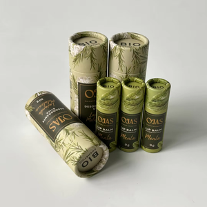 Prix usine 100% Tube de poussée de cylindre en carton biodégradable pour baume à lèvres et déodorant Tube de papier de conteneur de cosmétiques - Product Image 5