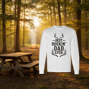 T-shirt à manches longues Best Buckin Dad Ever pour homme, cadeau pour la fête des pères, vêtements décontractés pour hommes - Product Image 3