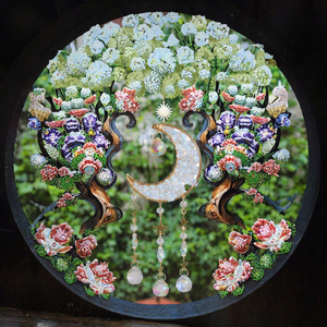 Tùy chỉnh phong thủy màu treo trang trí suncatchers cầu vồng đầy màu sắc mặt trăng pha lê lủng lẳng mặt trời bắt cho xe - Product Image 3