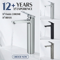 Robinet de lavabo moderne monotrou en laiton avec valve en céramique, capteur sans contact, mitigeur eau chaude/froide pour salle de bain, chambre et appartement
