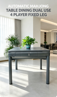Table de jeu de mahjong électrique automatique avec pieds en acier inoxydable, construction en plastique et métal durable, design portable pour 3/4 joueurs