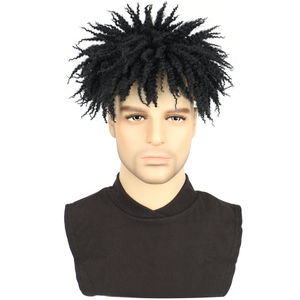 Perruque synthétique avec fil de cheveux noir naturel moelleux Bloc de cheveux de hérisson pour hommes Style africain Extension de cheveux bouclés style clip - Product Image 2