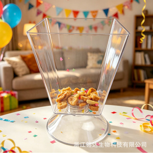 Rongda Square Transparent Plastic <b>Container</b> For Cakes Desserts Fruit Platters Party <b>Snacks</b> Modern Simple Style - Product Image 2