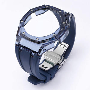 Accessoires de montre, bracelet en caoutchouc FKM, boîtier transparent en PC, ensemble bracelet de montre - Product Image 1