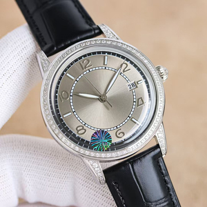 Reloj de Lujo Unisex 2026, Superventas, Caja Plateada con Diamantes, Esfera Gris, Mecánico Automático, Fecha, Luminoso, para Hombre y Mujer, Nueva Llegada - Product Image 2