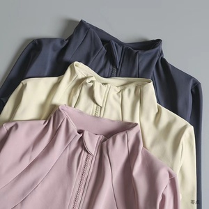 Chaqueta Deportiva Personalizada para Mujer, de Invierno, Manga Larga, Cuello Alto con Cierre, para Gimnasio, Yoga, Running, Fitness, Resistente al Viento, Transpirable y Ajustada - Product Image 4