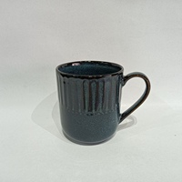 Mug en céramique rétro avec glaçure craquelée de style Yue, compatible lave-vaisselle et micro-ondes
