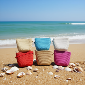 Borsa per Bambini 12x14cm Double Star, Borsa a Tracolla Piccola in Paglia, Borsetta Estiva da Donna alla Moda per la Spiaggia - Product Image 2