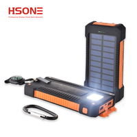 Chargeur solaire de banque d'alimentation solaire de LOGO personnalisé d'usine 10000mAh avec boussole et veilleuse pour téléphones portables/autres appareils électroniques