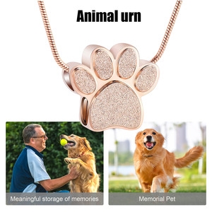 Collier urne funéraire classique moderne en acier inoxydable avec empreinte de patte, mini souvenir écologique pour chats/chiens/petits animaux - Vente en gros - Product Image 4