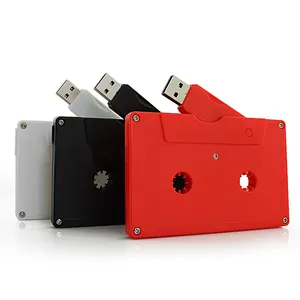 도매 사용자 정의 레트로 오디오 테이프 카세트 USB 플래시 메모리 스틱 펜 드라이브 음악 콘서트 동료 프로모션