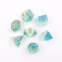 Ensemble de dés personnalisés au design coloré et mignon, ensemble de dés polyédriques en résine pour D&D et RPG