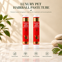 Tubes d'emballage en aluminium et plastique pour compléments alimentaires pour animaux de compagnie, contenants personnalisés à capuchon à vis imprimés UV pour les soins contre les boules de poils