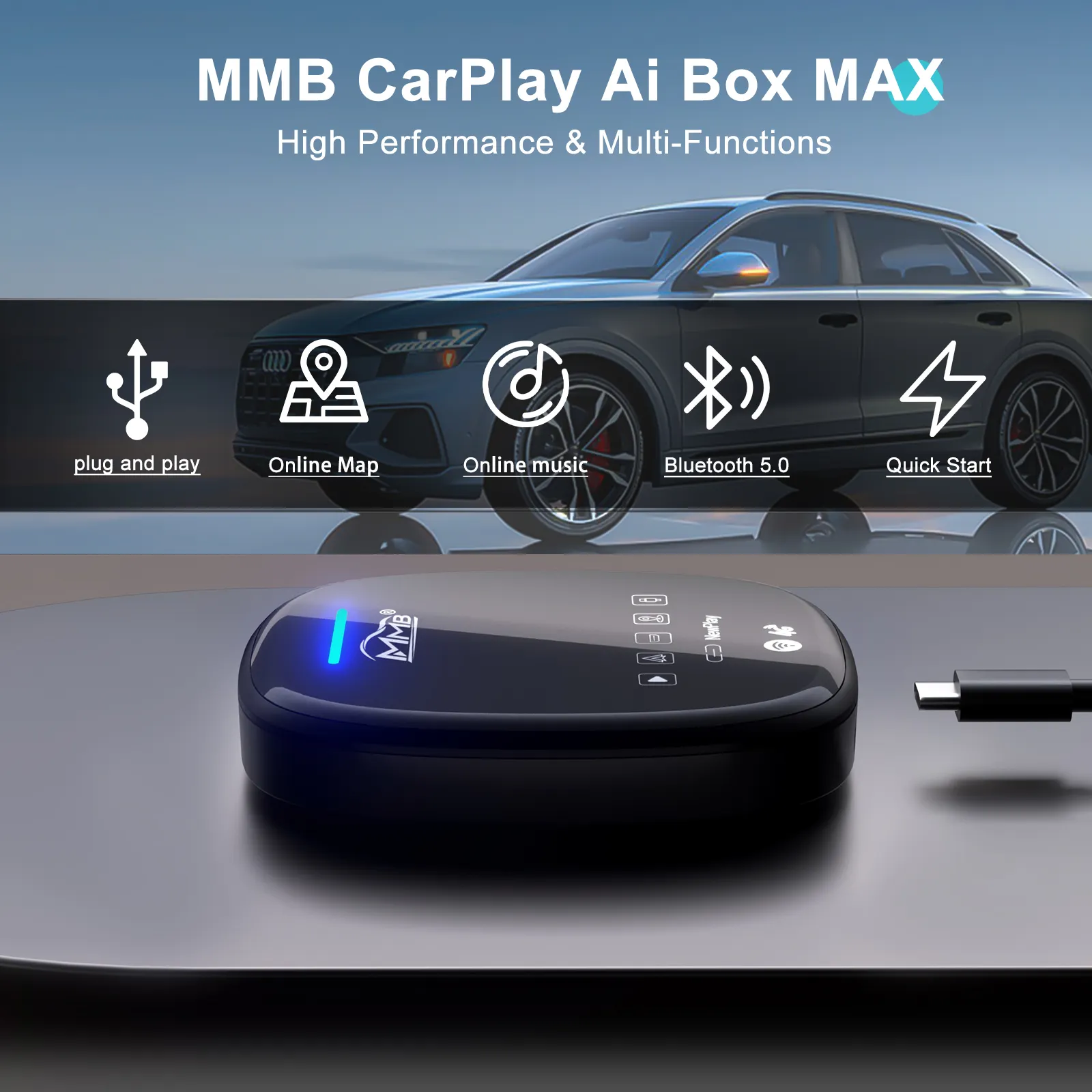 Adaptador mágico sem fio para carplay, portátil, caixa mágica, hd, youtube, carro, google play, armazenamento, android, auto, multimídia, ai box, carplay