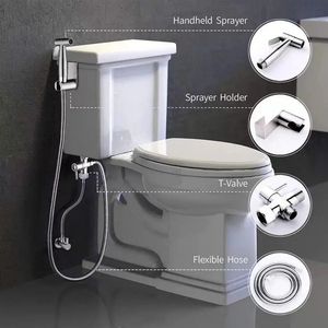 Ensemble de bidet de salle de bain transfrontalier en acier inoxydable 304, avec pistolet pulvérisateur, buse pressurisée et dispositif de chasse d'eau, <span class=keywords><strong>pour</strong></span> toilettes et lavabo féminin - Product Image 3