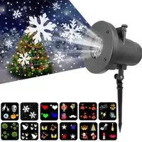12 diapositivas de la decoración de la Navidad para proyector lámpara de láser de Santa Claus vacaciones regalo led copo de nieve Luz de proyector
