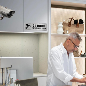 Giám sát video 24 giờ, Dấu hiệu cảnh báo bằng nhôm cho camera an ninh CCTV kinh doanh tại nhà, biển báo giao thông phản chiếu - Product Image 5