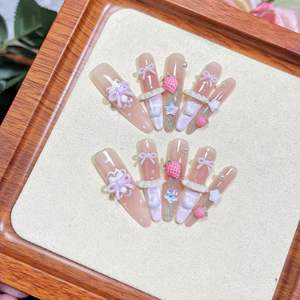 Prensa de ojo de gato hecha a mano de lujo en las <span class=keywords><strong>uñas</strong></span> Colección de 10 piezas-<span class=keywords><strong>Uñas</strong></span> postizas de gel acrílico Premium, efecto de brillo elegante para mujeres - Product Image 4