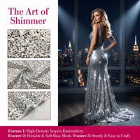 Tissu brillant pour costume de scène, robe de soirée, base en maille blanche, tissu brodé de sequins, tissu brodé de sequins mixtes argent et noir