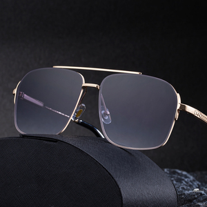 Lunettes de soleil carrées en métal à double pont, protection UV400, avec logo personnalisé, design fantaisie Partagas Fashion pour hommes - Product Image 2