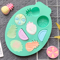 Moule à biscuits en silicone à 9 cavités sur le thème des fruits, pastèque, citron, fraise, ananas, moule à chocolat, bonbons, pudding, décoration