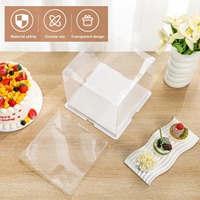 Boîtes à gâteaux à étages hautes, boîte transparente avec ruban, idéales pour les gâteaux à étages hautes, boîtes cadeaux pour mariage et présentation de cadeaux