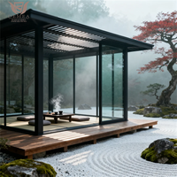 Pergola bioclimatique de luxe en alliage d'aluminium 6063-T5 motorisée, toit à lamelles, design imperméable, résistant au vent et à la neige, pour jardin et bord de piscine