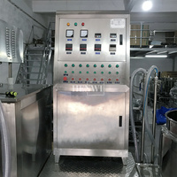 Homogénéisateur intégré à levage, chauffage et refroidissement, avec pot d'émulsification sous vide sanitaire, pour le mélange de matières premières cosmétiques
